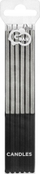 Qirinj për ditëlindje Godan Platinum, 14.5 cm, set me 6 copë, ngjyrë argjendi