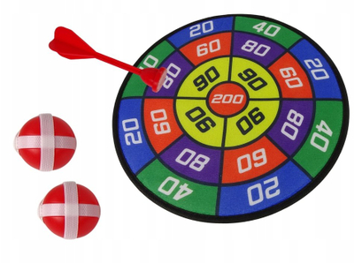 Lojë shenjestre GAME Velcro Target, 35 cm, me topa dhe shigjeta, shumëngjyrëshe