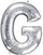 Balonë dekorative Litera "G", 81cm, e argjendtë (MZAB0050)
