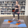 Подлога за вежбање One Fitness puzzle, 9 парчиња, сина/сива
