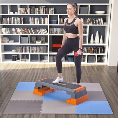 Подлога за вежбање One Fitness puzzle, 9 парчиња, сина/сива