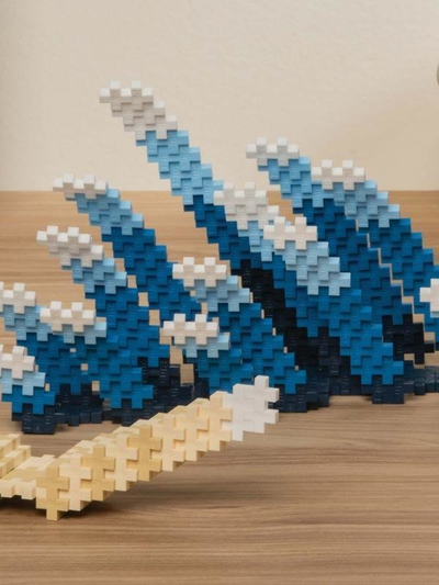Lodra ndërtimi Plus Plus Inspired Hokusai, 72 elemente, tub, shumëngjyrëshe