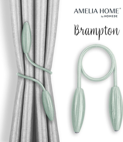 Klip perdeje dekorativ Amelia Home Brampton, set 2 copë, magnetik, ngjyrë mint