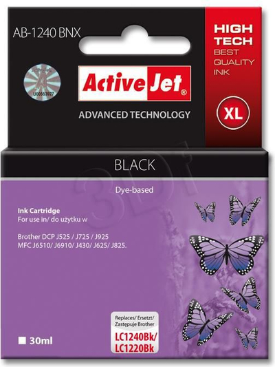 Ngjyrë printeri Activejet AB-1240BNX / LC-1240BK, e zezë