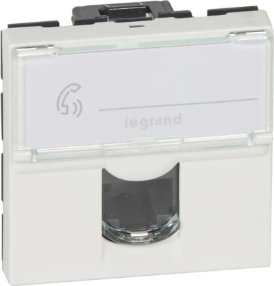 Prizë kompjuterike Legrand Mosaic 076554 RJ45 Cat5e UTP, modul 2, e bardhë