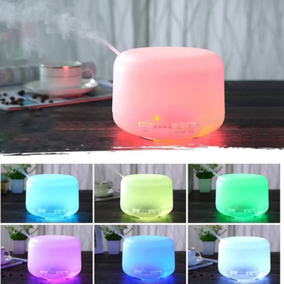 Ftohës ajri me avull aromaterapie 300ml, LED, me telekomandë, kafe druri