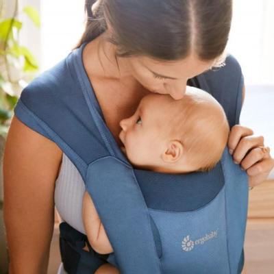 Mbajtëse bebe Ergobaby Embrace Soft Air Mesh, ergonomike, rrjetë ajrosëse, blu