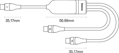 Kabllo karikimi Baseus 2 në 1 USB C, 100W PD, 1.5m, e zezë