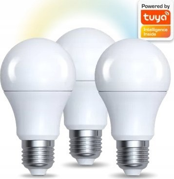 Llambë e mençme LED Denver SHL-340MK2, Wi‑Fi, 9W E27, set me 3 copë, e bardhë