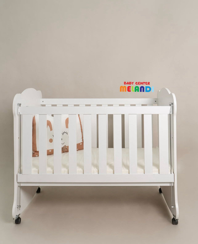 Shtrat për bebe Baby Center Melandi Sweet Bear, 120x60cm, i bardhë