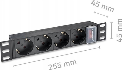 Prizë rryme rack Qoltec PDU 10", 1U, 4x Schuko, 1.8m