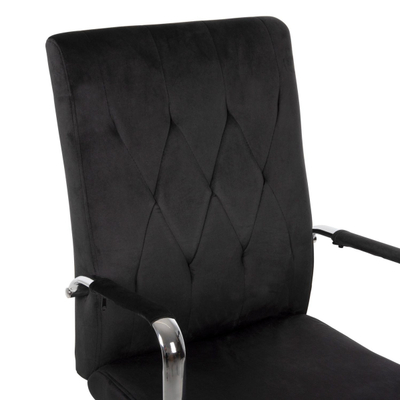 Karrige zyre Josef velur e zezë inox bazë 58×61×105–113 cm (HM1181.04), zezë