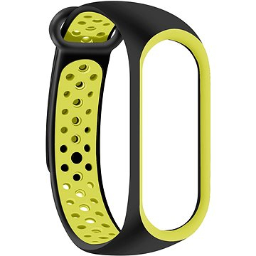 Byzylyk sportiv Eternico për Xiaomi Mi Band 5 6 7, silikon, i zi me të verdhë