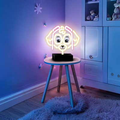 Lampë dekorative Spin Master NEON LED Paw Patrol Skye, USB, me bazë, shumëngjyrëshe