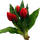 Buqetë lulesh artificiale Saska Gift and Decor, tulipanë të kuq, 5 copë, silikon PU 28 cm
