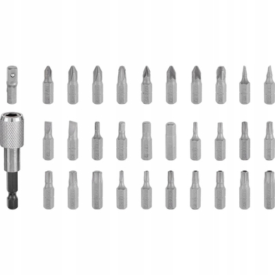 Set bitash Einhell XS Case, 32 copë, mbajtës magnetik, kuq e tejdukshëm