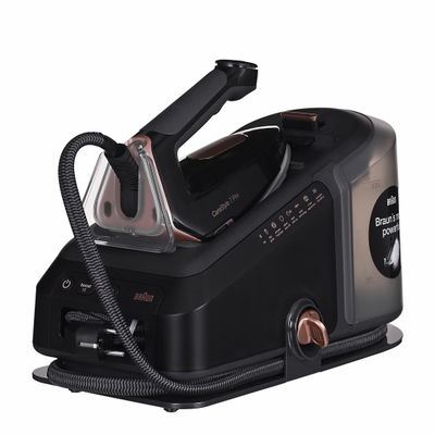 Sistem avulli Braun CareStyle 7 Pro IS7286BK, depozitë e madhe uji, pllaka rrëshqitëse, i zi