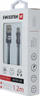 Kabllo USB Swissten USB A në micro USB, 1.2m, 3A, gri