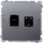 Prizë kompjuterike Simon Basic BM62.01/43, 2xRJ45 Cat.6, silver matt