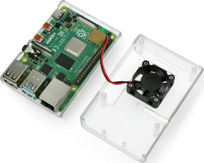 Заштитна кутија JustPi Enclosure за Raspberry Pi 4B, со вентилатор, црна