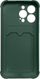 Мобилна маска Card Armor за iPhone 12 Pro Max, цврст силикон, со џеб за картички, темно зелена