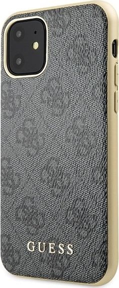 Kapak telefoni Guess 4G për iPhone 11 Pro, GUHCN61G4GG, gri me ar