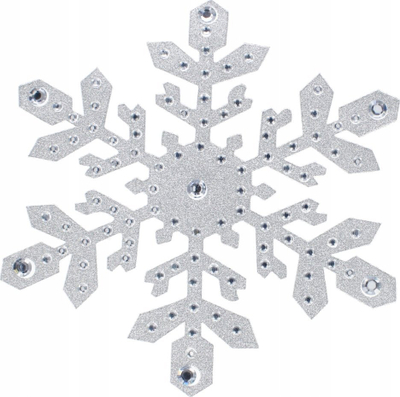 Ngjitëse dritareje Craft with Fun Snowflake, dekor dimri, me shkëlqim, argjend