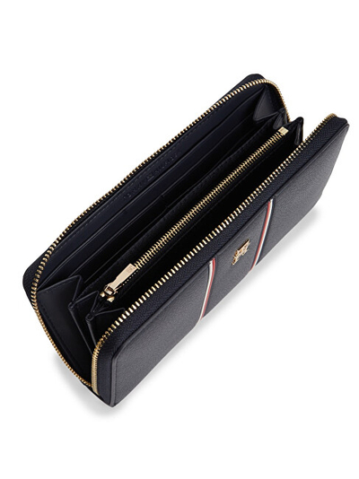Portofol Tommy Hilfiger Th Icon Lrg Za Corp AW0AW18654, mbyllje me zinxhir, dark blue