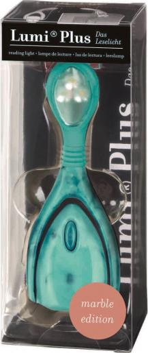 Lampë për lexim Moses Lumi Plus, 13 cm, LED, ngjyrë turquoise marble
