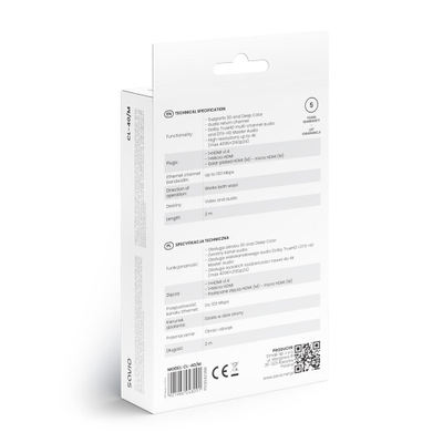 Kabllo HDMI Savio CL-40/M, HDMI në Micro HDMI, 2m, i zi