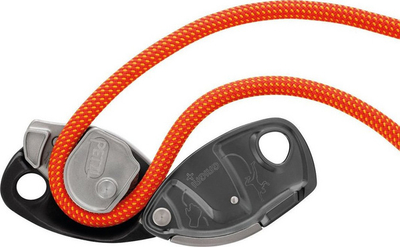 Pajisje mbajtëse Petzl Grigri +, me bllokim, e verdhë