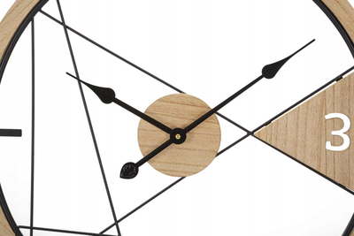 Orë muri Mauro Ferretti Geometric, 60 cm, hekur edhe MDF, e zezë me kafe