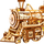 Model tren druri ROKR Locomotive, mekanik me ingranazhe, 37 cm, ngjyrë druri