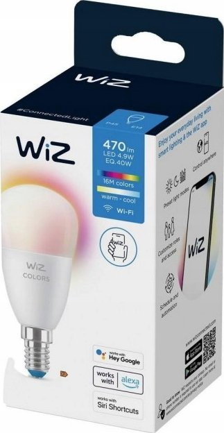 Llampë e zgjuar WiZ Colour P45, WiFi, me shumë ngjyra, kokë E14