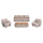 Set lounge kopshti Sabo HM6208.02, 4 pjesë, alumin dhe dru teak, bezhë