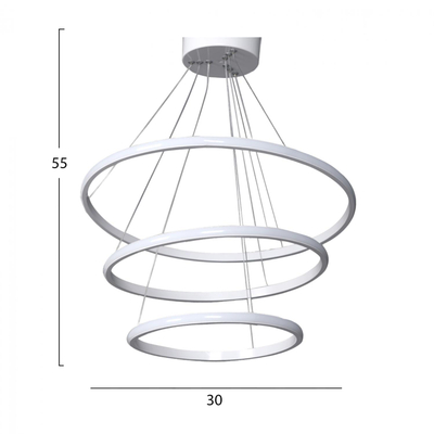 Llambë tavani LED e bardhë 30×28×55 cm (HM7510.01)