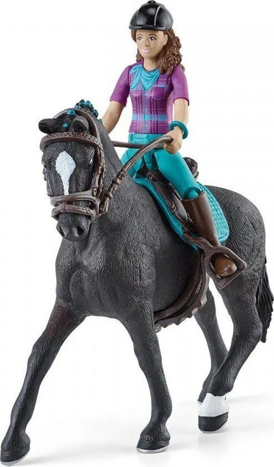 Figurë loje Schleich Horse Club Lisa &amp; Storm, kalorëse dhe kal, shumëngjyrëshe