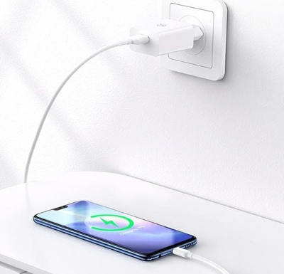 Karikues muri USAMS, 18W, USB me kabllo micro USB, i bardhë