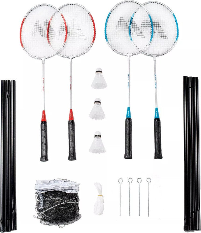 Set raketa badminton Martes Rival, 2 copë, çelik najlon, shumëngjyrëshe