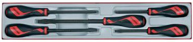 Set kaçavidash Teng Tools 17449-0102, 5 copë, kaçavida të drejta dhe Phillips