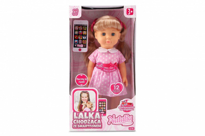 Kukull interaktive Artyk Natalia Doll Walks With Smartphone, 41cm, me telefon lodër kontrollues, shumëgjuhëshe