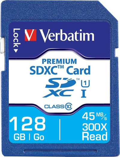 Kartë memorie Verbatim Premium SDXC, 128GB, Class 10 UHS-I U1