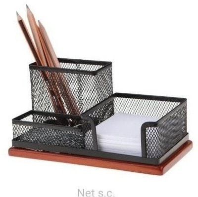 Organizues tavoline Net Organizer 3A, rrjetë metalike, bazë druri, i zi