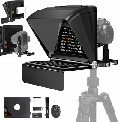 Телепромптер Ленсго Автокју TC7II Ultimate Kit, за видео, црн