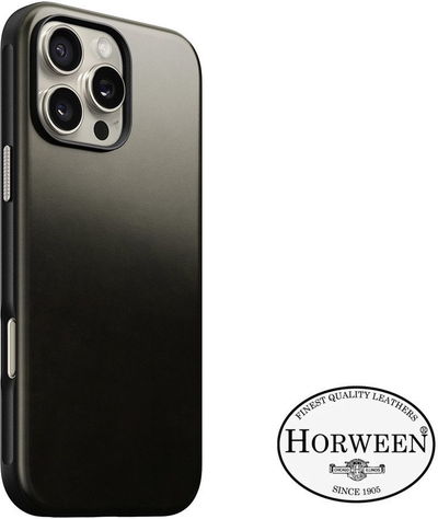 Mbulesë lëkure Nomad Modern, për iPhone 16 Pro Max, Horween, Green Chrome