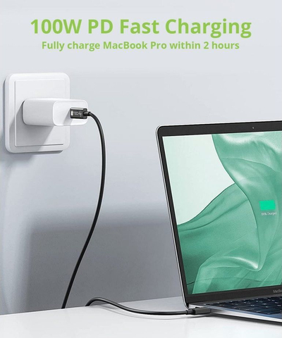 Kabllo USB Techly USB C në USB C, 0.8 m, USB 4.0 40 Gbps, 100 W, i zi