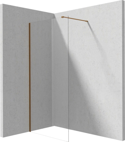 Mur dushi PRIZMA Walk-in 120 cm, xham i temperum, transparent, kornizë ngjyrë bronzi