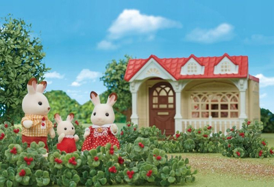 Lodër shpi e vogël Sylvanian Families Raspberry House 5393, me figurë, me rrëshqitëse, shumëngjyrëshe