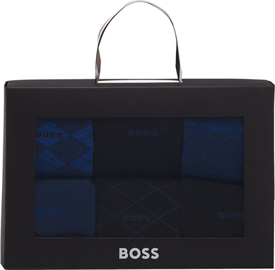 Set çorape për meshkuj Hugo Boss, 6 palë, të zeza/kaltra