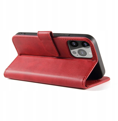 Kuti mbrojtëse PhoneLook Flip Case për Samsung Galaxy S25, me kapak magnetik, me xhepa kartash, e kuqe
